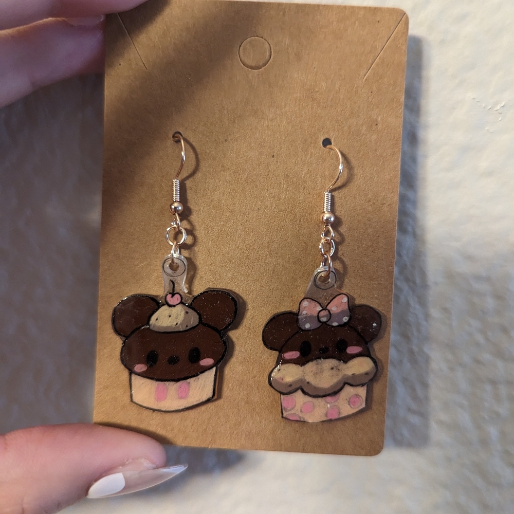 Mickey and Minnie Cupcake Earrings